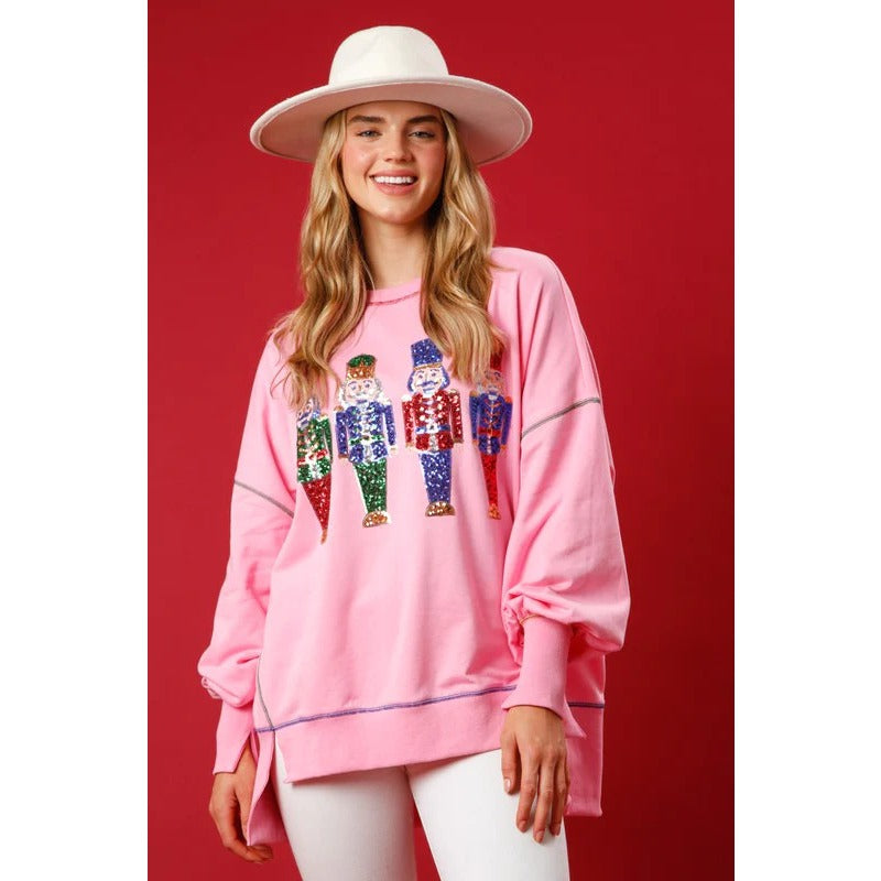 Wholesale Christmas Polyester Sequin Thickened Women's Long Sleeved Hoodies